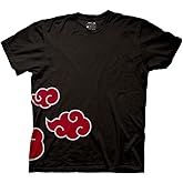 Ripple Junction Naruto Shippuden Men's Short Sleeve T-Shirt Akatsuki Clouds & Anti-Leaf Front & Back Logo Officially Licensed