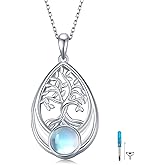Peireara Tree of Life Urn Necklace for Ashes for Women 925 Sterling Silver Tree of Life Ashes Necklace Memorial Keepsake Cremation Jewelry Gifts for Women