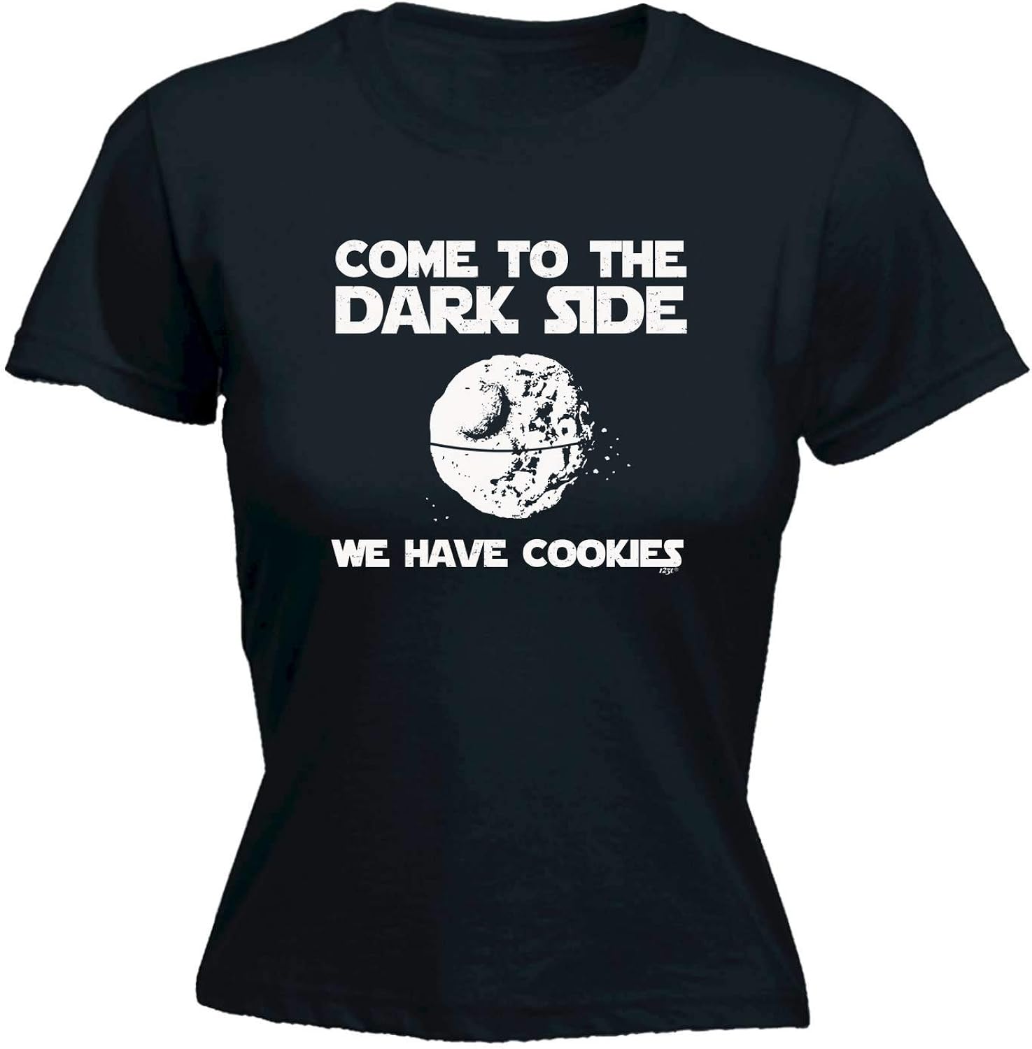 Funny Novelty Tee Dark Side Cookies Womens Fitted Cotton TShirt Top