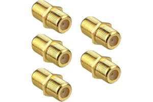 Cenroelon 5Piece Coaxial Cable Connector RG6 F-Type Gold Plated Adapter Female to Female Coax Cable Extender for TV Cables