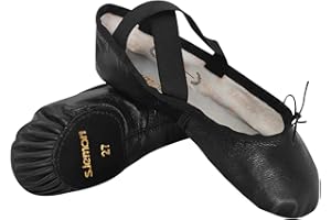 s.lemon Leather Ballet Shoes,Split-Sole Dance Practice Ballet Slipper for Beginners Ballerina
