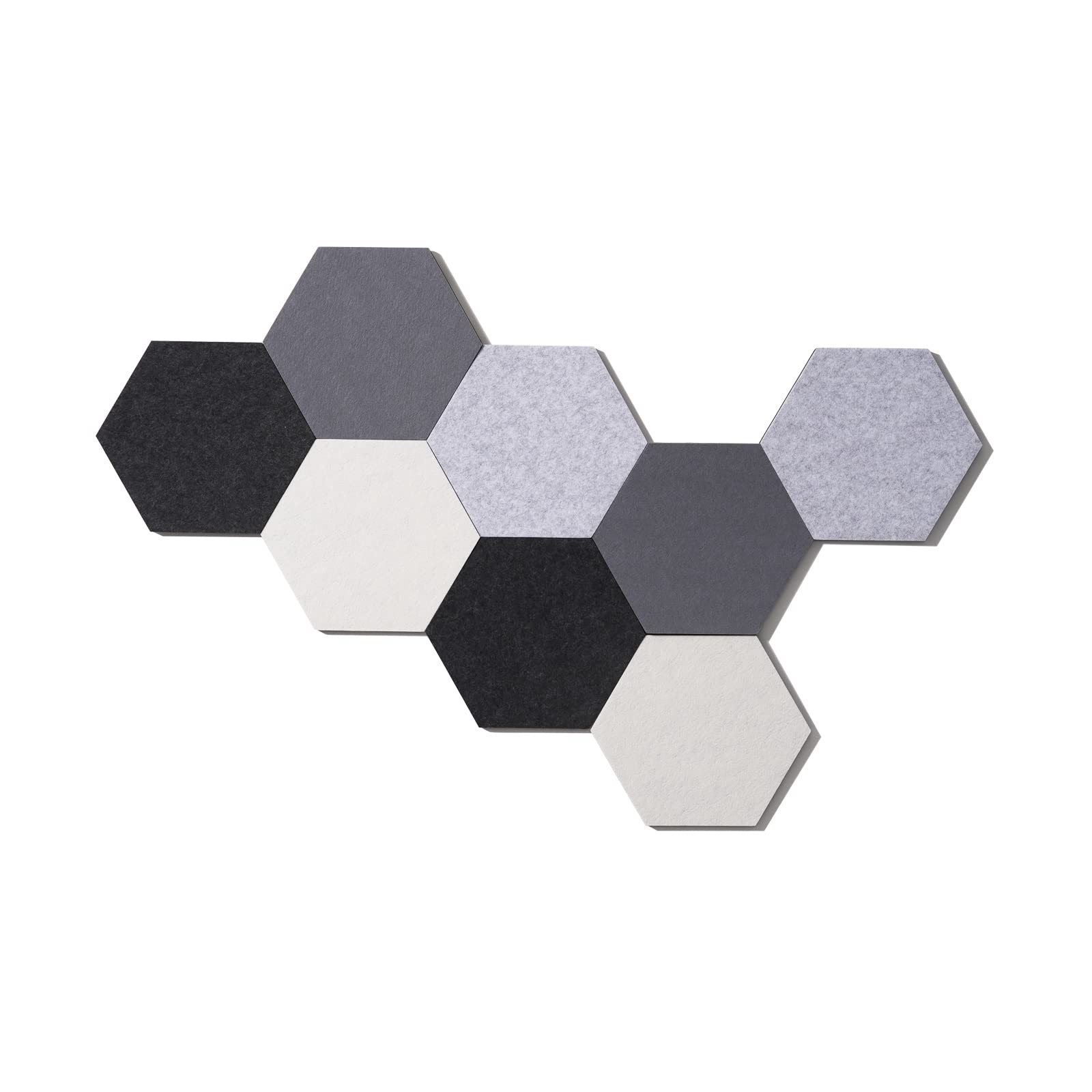 Photo 1 of LAJAR 8 Pcs Self Adhesive Felt Bulletin Board Tiles (Large), Hexagon Color Felt Pin Board Wall Tiles for Photos, Pictures, Memos (Gray Large)