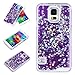Samsung Galaxy S5 Case-Yerwal Creative Design Transparent Plastic 3D Bling Heart Glitter Quicksand Liquid Case for Samsung Galaxy S5 I9600