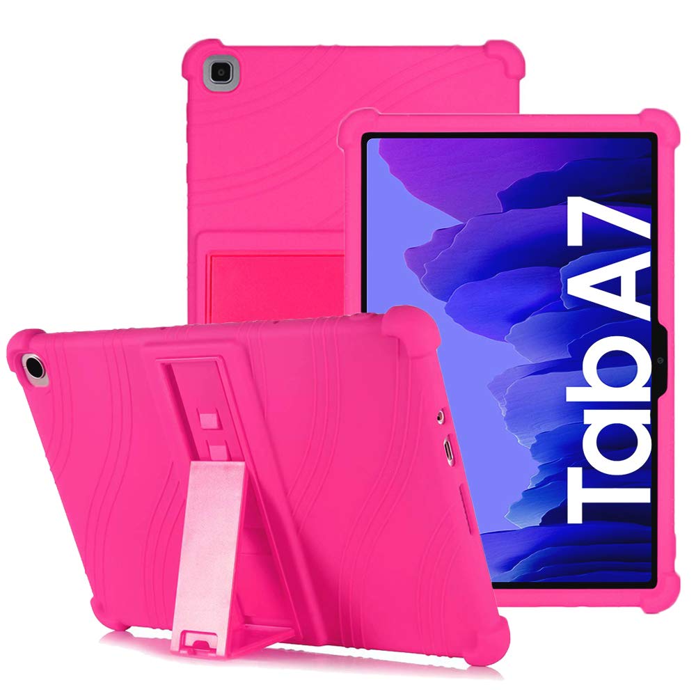 YGoal Silicone Case for Galaxy Tab A7 10.4 - Light Weight Kids Friendly Soft Shock Proof Protective Cover for Samsung Galaxy Tab A7 T500 2020, Rose