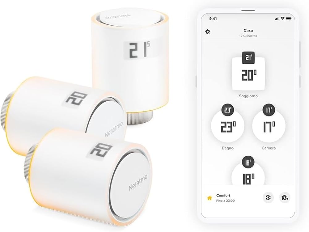 Netatmo Pack 3 Smart Radiator Valves NBU-NAV-EU Compatible with Smart Thermostat