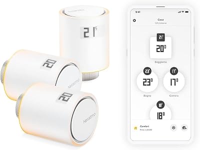 Netatmo Pack 3 Smart Radiator Valves NBU-NAV-EU Compatible with Smart Thermostat
