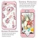 LONTECT for iPhone 8 Plus Case, iPhone 7 Plus Case Floral 3 in 1 Heavy Duty Hybrid Sturdy High Impact Shockproof Protective Cover Case for Apple iPhone 8 Plus/iPhone 7 Plus,Pineapple/Rose Gold