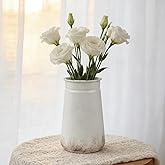 PHILPETY Shabby Chic Classy Designed Blue Milk Can Galvanized Finish Metal Vase Country Rustic Primitive Decorative Flower Holder for Home Office Garden, 7.79" H (White)