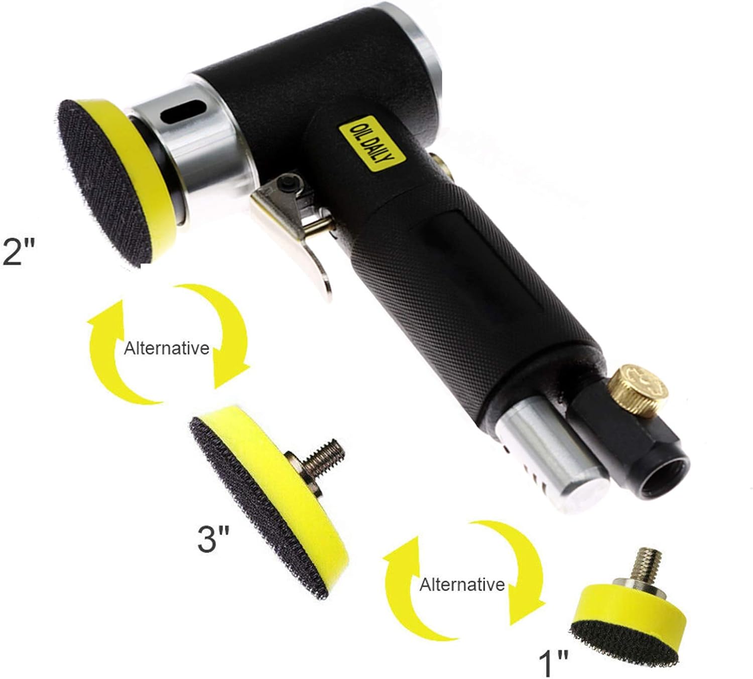 ROIIKETU Air Sander Polisher,25mm/50mm/80mm Orbital Sander Polisher Set including Polishing Pads & Buffing Pads for Car Detailing Polishing - Image 4