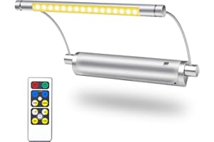 HONWELL Picture Light Battery Powered Wireless Display Lights LED Accent Light Remote Control Uplight Artwork Lighting Rotatable Light Heads with Timer Dimmer, Stick Art Lights for Painting Frame