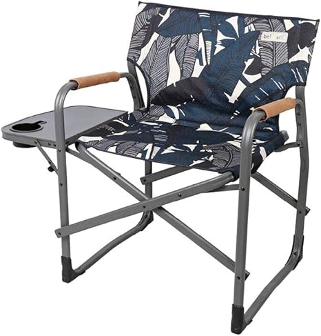 Bel Sol Benedikt Eco Friendly Sustainable Heavy Duty Steel Folding Chair Director S Chair With Side Table Amazon Co Uk Sports Outdoors