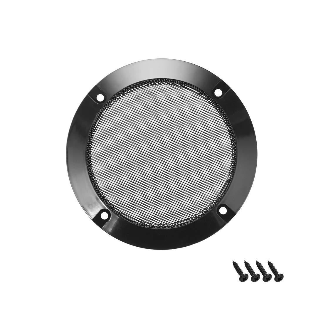 sourcing map 3" Speaker Grill Mesh Decorative Circle Woofer Guard Protector Cover Audio Accessories Black