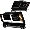 DNA Motoring HL-HPL-JGC11-BK-SM-AM Pair LED Drl Projector Headlight (For 11-13 Jeep Grand Cherokee)
