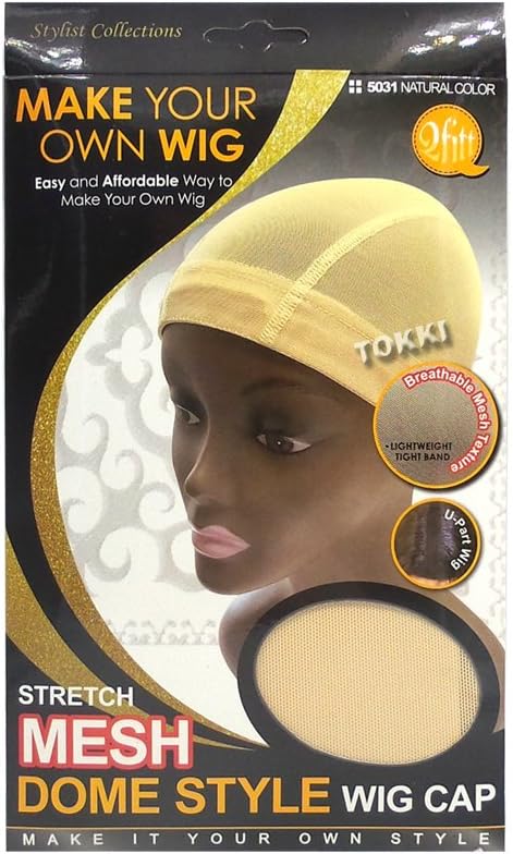 Qfitt Make Your Own Wig Stretch Mesh Dome Style U-Part Wig Cap #5031 Natural Color
