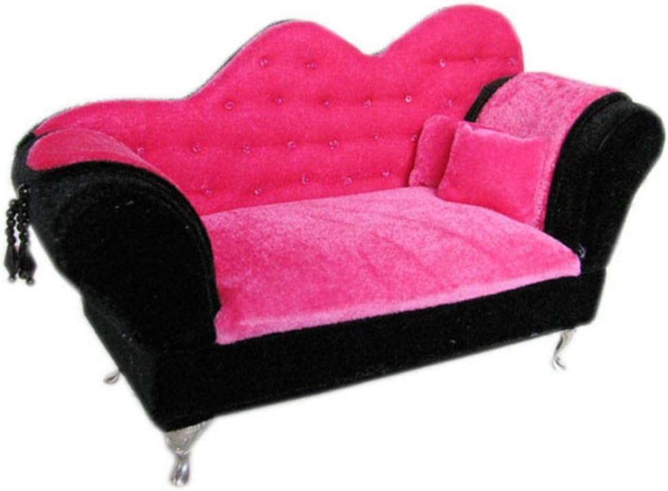 Blancho Furniture Romantic Sofa Fuchsia Double Seat with Cushions