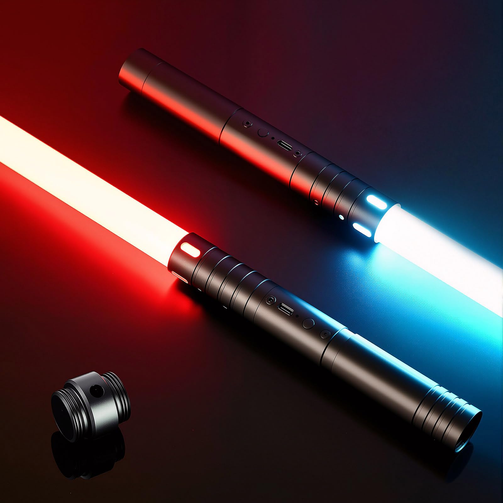 CSNDICE Lightsaber, Light Saber for Kids with RGB 15 Colors, Dueling Lightsaber with 4 FX Sounds, USB-C Rechargeable Lightsabers for Children Adult Birthday Gift Role Playing