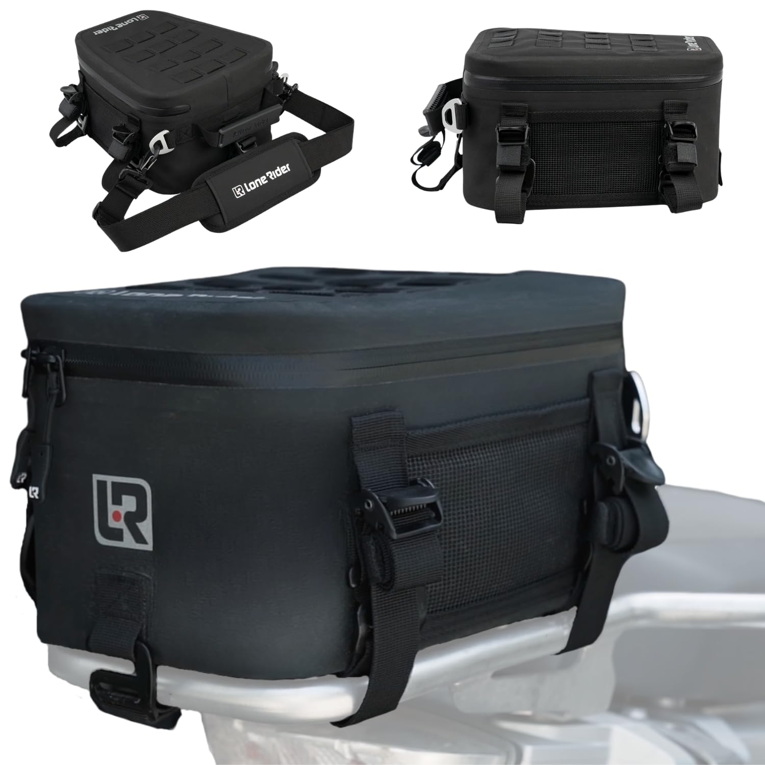 Photo 1 of Lone Rider Motorcycle Tail Pack 8L - Waterproof Motorbike Tailpack Dry Bag with MOLLE Top, Cam Buckle and Loop Webbing Mounts - Fits Most Seats, Rear Racks, Panniers and Saddlebags