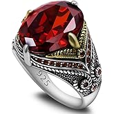 Men's Ring Black Zircon, Tanzanian Blue Zircon Garnet Red Zircon, Green Zircon, Sea Blue Zircon Ring, Handmade Solid S925 Sterling Silver Men's Ring, Vintage Türkiye Ring Perfect Declaration Ring, Men's Christmas Gift Sizes 7-12