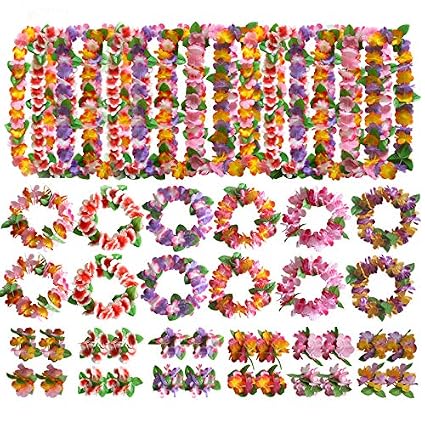 Tomkity Kit 48pcs Pour Soirée Thème Hawaï 12 Colliers