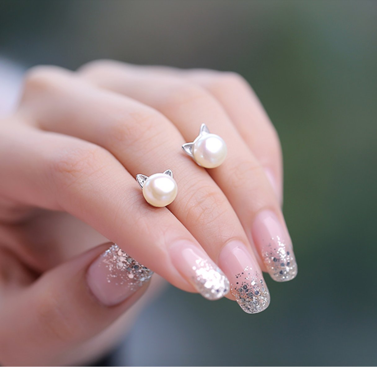 S.Leaf Cat Pearl Earrings for Women 925 Sterling Silver Hypoallergenic Cat Memorial Gifts Lovers Jewelry Earrings for Women Best Friend Birthday Gifts for Women Trendy Sister Mom Wife Womens Her Friend Party