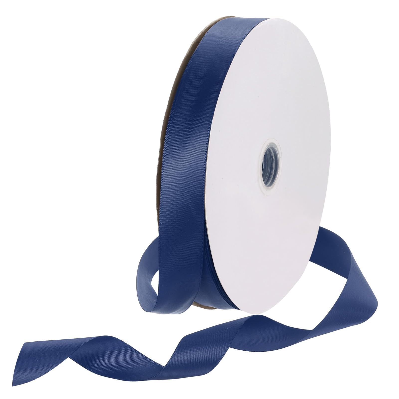 Rebower 25mm Satin Ribbon 91m Thick Double Face Grosgrain Silk Ribbon, [for Gift Wrapping, Hair Bows, Wedding, Cake, Flower] - 100 Yard/300ft/ Navy Blue — image 1