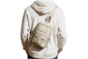 SEAFEW Sling Crossbody Bag for Men Women, Tactical Backpack Shoulder Daypack Mini Anti-Theft Motorcycle Chest Bags, Small One Strap Backpack for Casual Travel Hiking Outdoor Sports Khaki