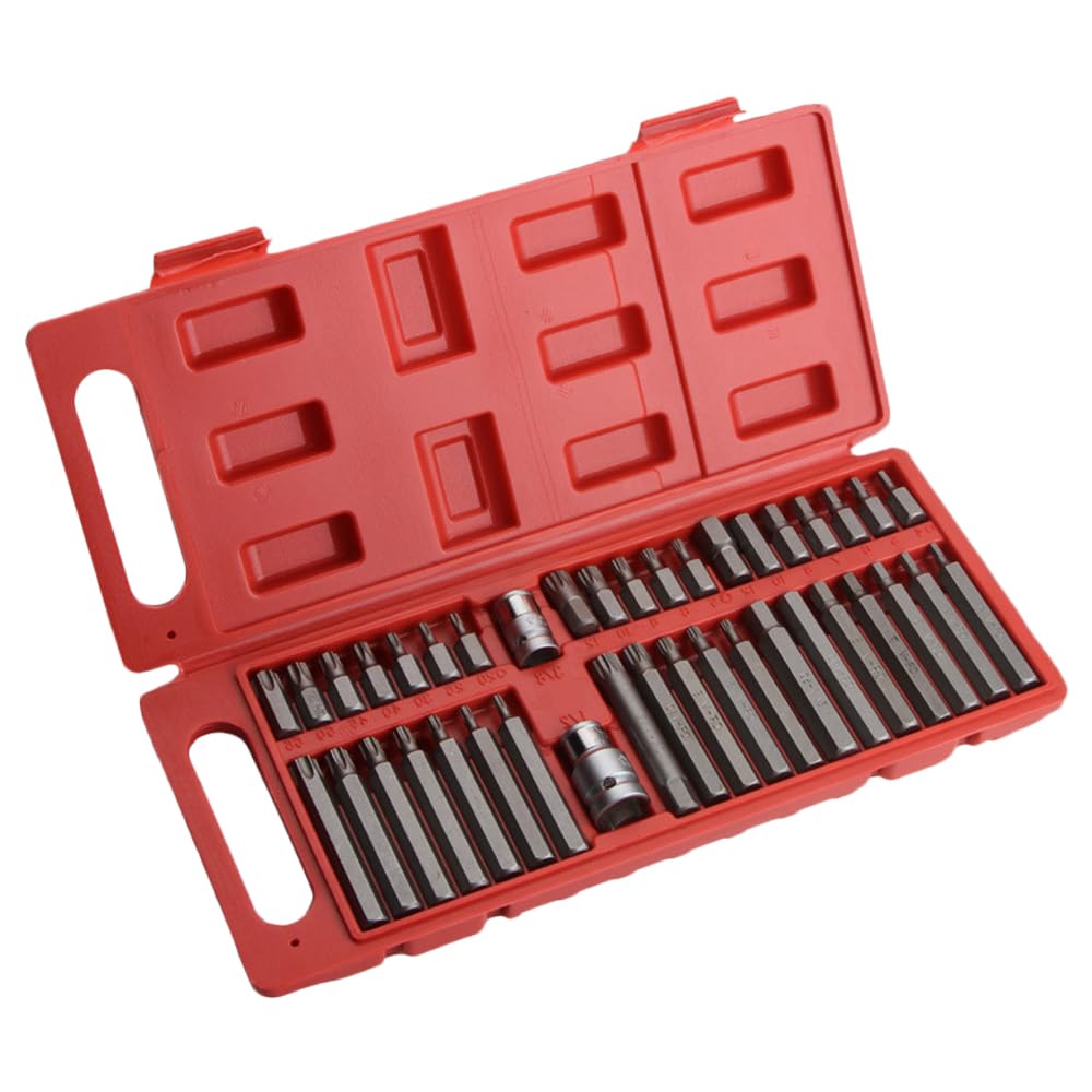 MACHSWON Torx Star Spline Hex Allen Key Socket Bit Set, Mechanic Socket Bits Tool Set 40 pcs, 1/2" 3/8" Drive Sockets