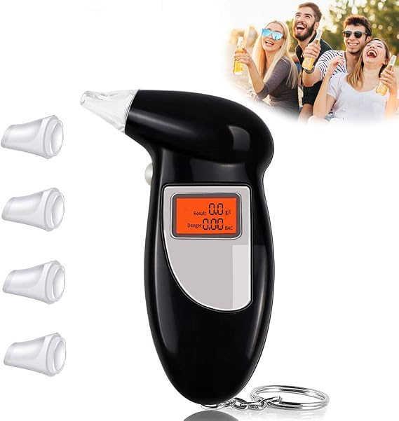 Éthylotest Électronique Portable - Capteur Haute Sensibilité Avec 20 Embouts - Alcootest Professionnel Pour Voiture