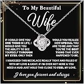 Chiside To My Wife Necklace With Message And Gift Box, Valentine Christmas Birthday Gifts For Wife From Husband, Anniversary Necklace For Wifes, Husband Wifes Gift