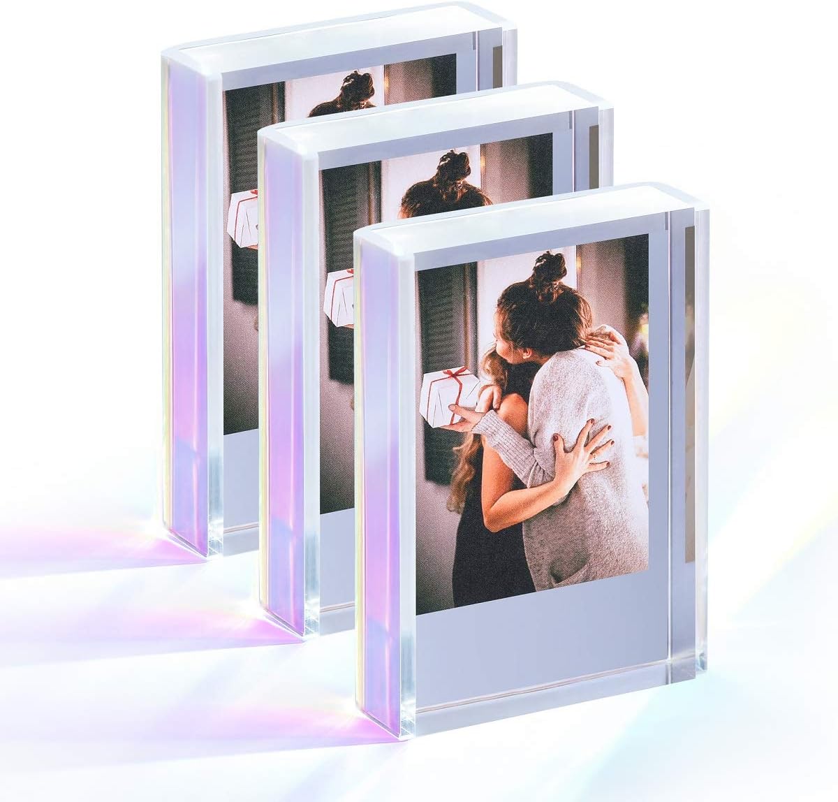 Photo Albums, Frames & Accessories - Instax Mini Photo Frames 2x3, Polaroid Picture Frame, Iridescent Acrylic Picture Frames for Desktop & Tabletop, Mini Instant Photo Frames for Fujifilm & Polaroid Film (3 Pack)