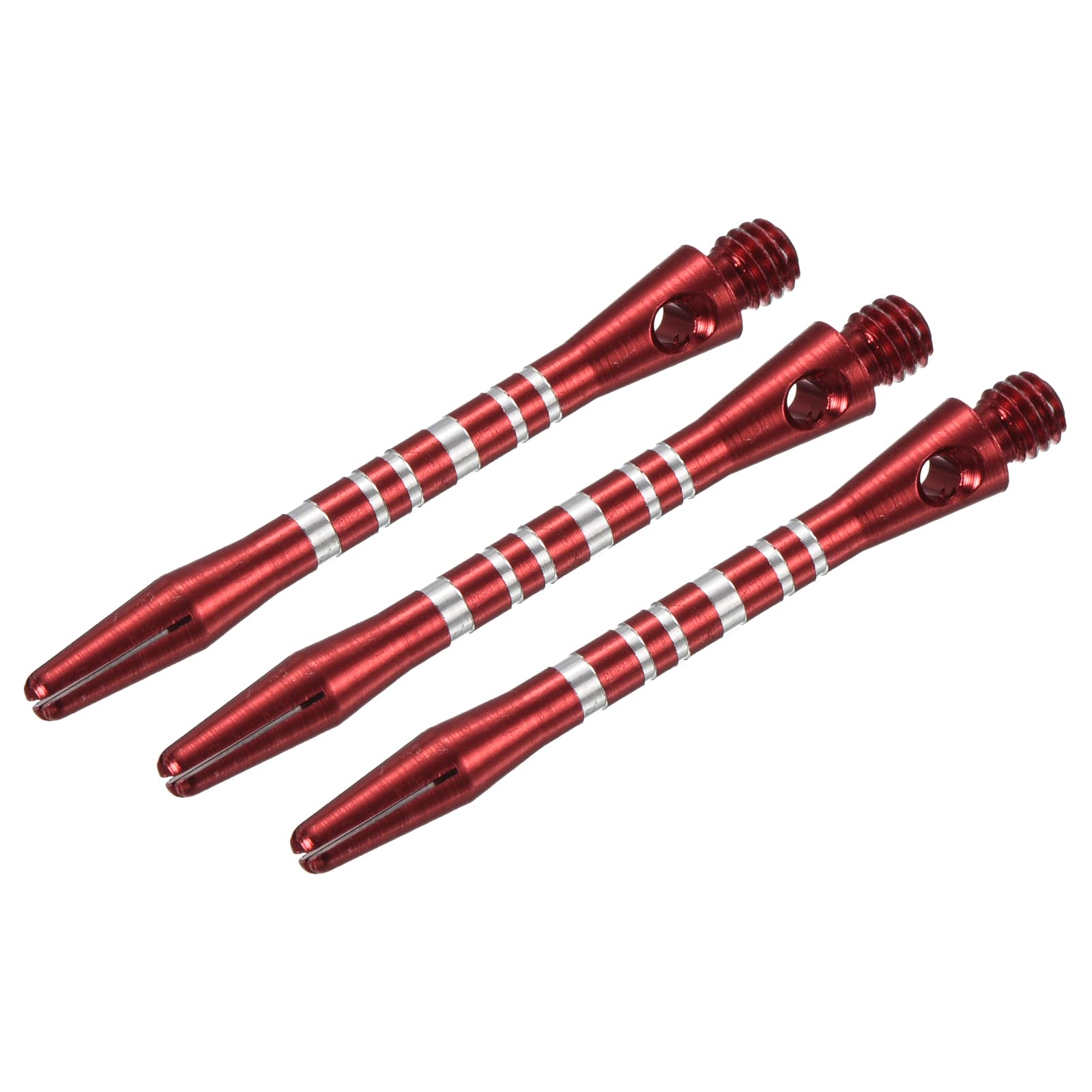 PATIKIL 45mm Aluminum Dart Shafts, Medium 2BA Thread Dart Stems Dart Accessories Throwing Fitting for Steel Tip - 3 Pack (Silver Tone, Red)