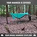 TNH Outdoors Hammock Fly Tarp 9 x 12 ft, Hexagonal Rain Fly or Lightweight Tent for Camping, Stronger Single Latch Aluminum Stakes, Ready for Double Hammocks & Storms