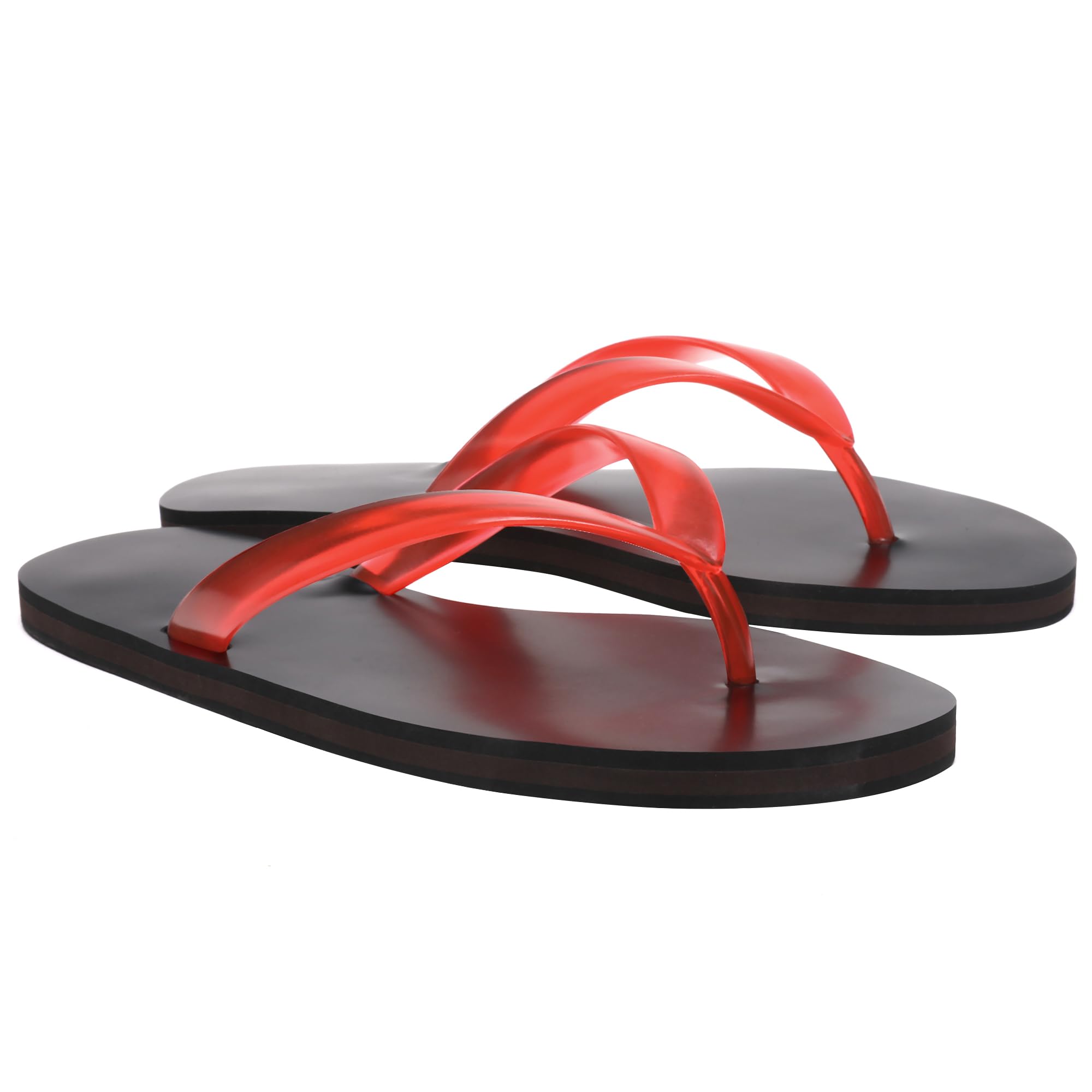 Photo 1 of VorisVina Red Jelly Beach Flip Flop for Women Clear Jelly Sandals Slides Shoes