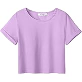 Arshiner Girls Crop Tops Short Sleeve Tie Dye Summer T Shirt Crewneck Rolled Cuffs Fashion Shirts Tee