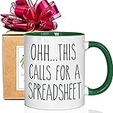 FALJIOK Funny Spreadsheet Work Mug 11oz, Trust Me I Know My Sheet Mug, Funny Spreadsheet Accountant Mugs Gifts for Finance Banker Coworkers Accounting Boss Friends NA CPA CFO Analysts (Ohh This)