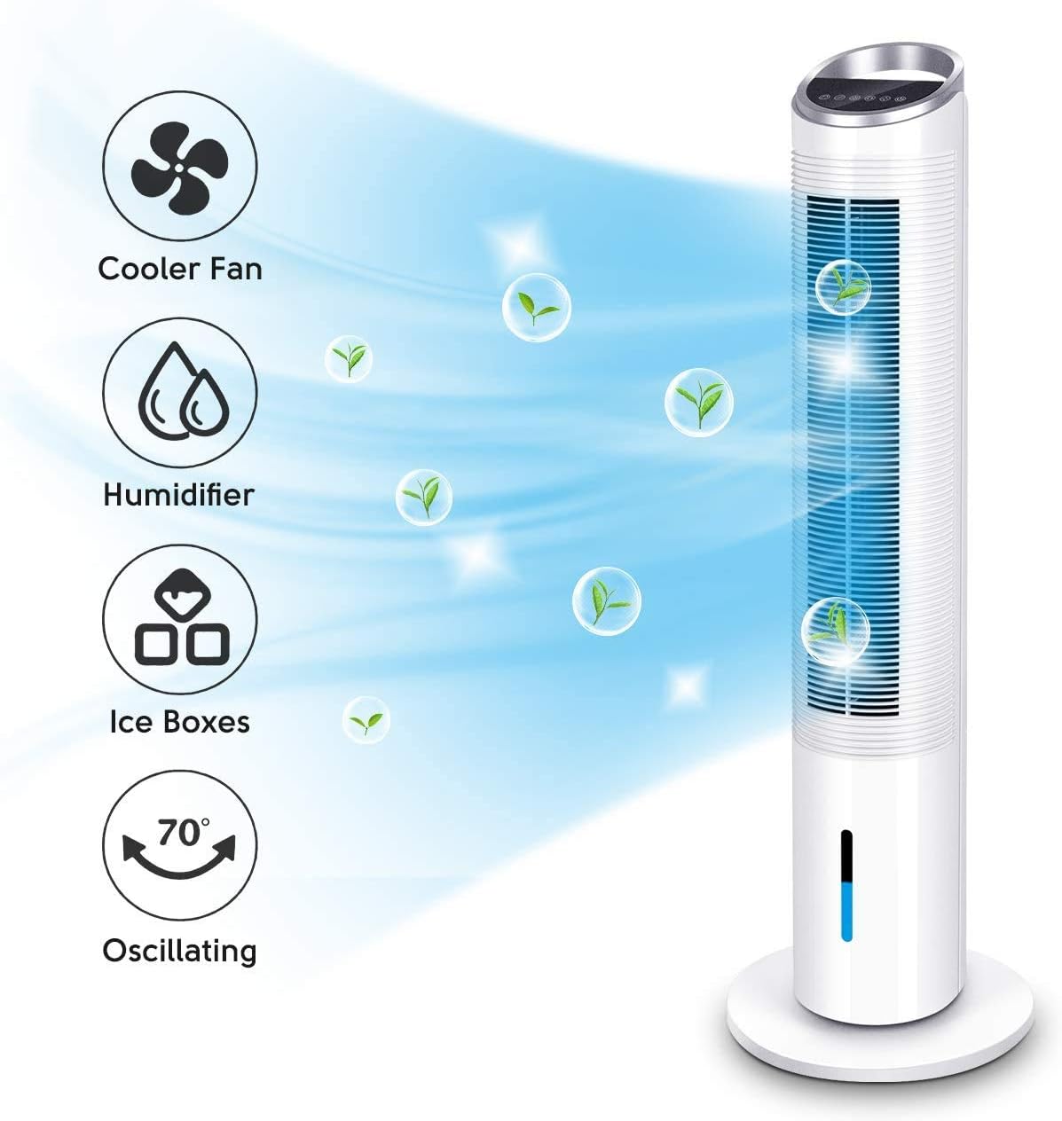 PBQWER Evaporative Air Cooler & Tower Fan W/Cooling