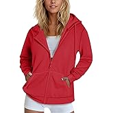 SMENG Womens Zip Up Hoodies Long Sleeve Fit Hooded Sweatshirts Fleece Lined 2026 Casual Lightweight Jacket