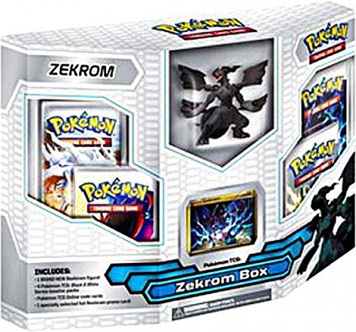 Pokemon Black White Card Game ZEKROM Box 4 Booster Packs, 1 Holo Promo Card 1 Legendary Figure