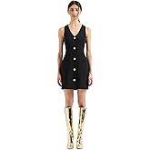 Armani Exchange Womens Button Up V Neck Mini Dress