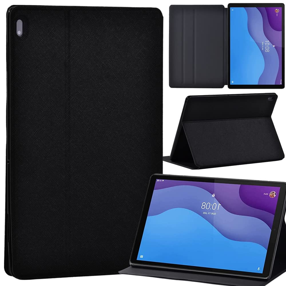 Printed funny pattern PU Leather Ultra Slim Lightweight Flip Stand Smart Tablet Cover Case for Lenovo Tab E10 10.1" (Lenovo Tab E10, black)