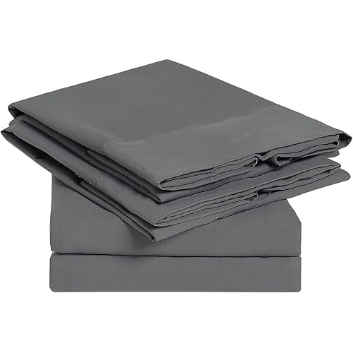 Queen Size Sheets Deep Gray - Extremely Soft Bedding Sets Deep Pockets - 100% Brushed Microfiber 1800 Bed Sheets Set by MELODIE DIRECT