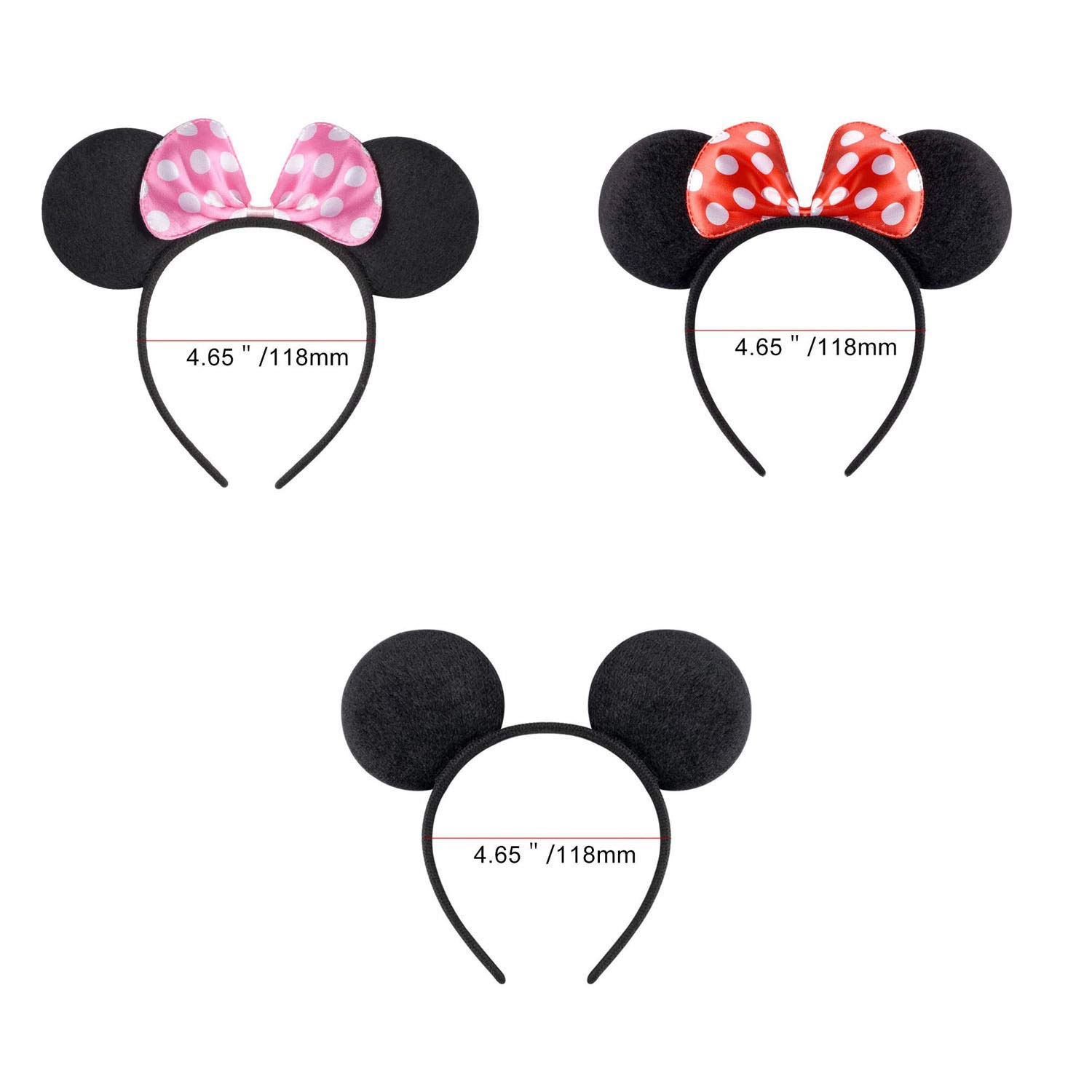 NEWTGAN 20 PCS Mouse Ears for Birthday Party Theme Park Costume Play Celebration for Boys and Girls … : Beauty