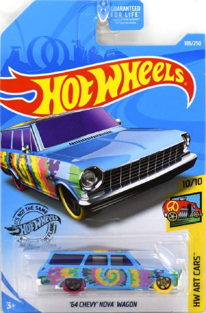 Hot Wheels 2019 Hw Art Cars - Chevy Nova Wagon '64, azul 188/250
