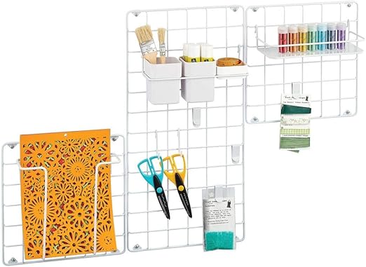 Amazon Com Mdesign Decorative Metal Grid Modular Hanging Storage