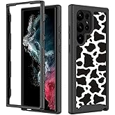 Phone Case for Samsung S23 Ultra Cow Print Samsung Galaxy S23 Ultra Case 6.8 Inch S23 Ultra Slim Case Cute Heavy Duty Silicone Rugged Protective Cover for Galaxy S23 Ultra