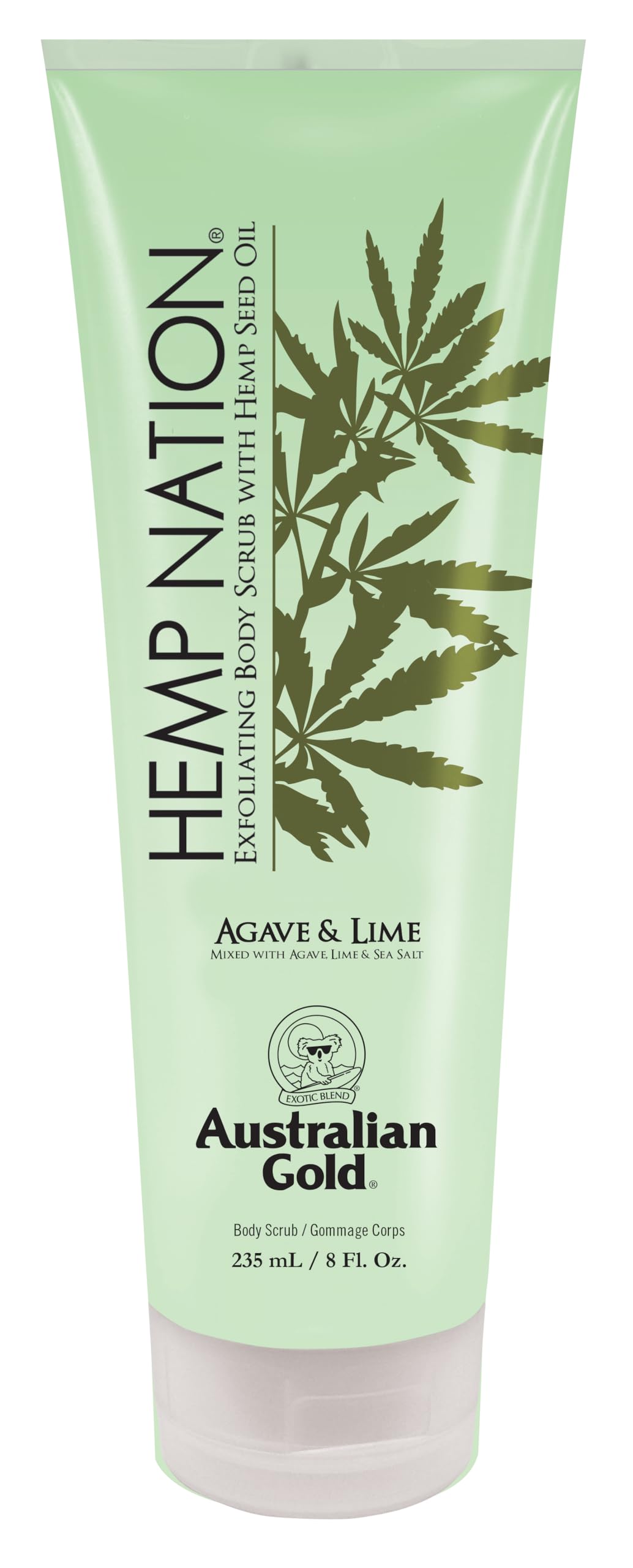 Australian Gold Hemp Nation White Peach & Hibiscus Bundle - Tan Extender Lotion (18 Fl Oz) and Agave & Lime Body Scrub (8 Fl Oz), Moisturizing Body Lotion and Body Exfoliating Scrub, Pure Hemp Oil