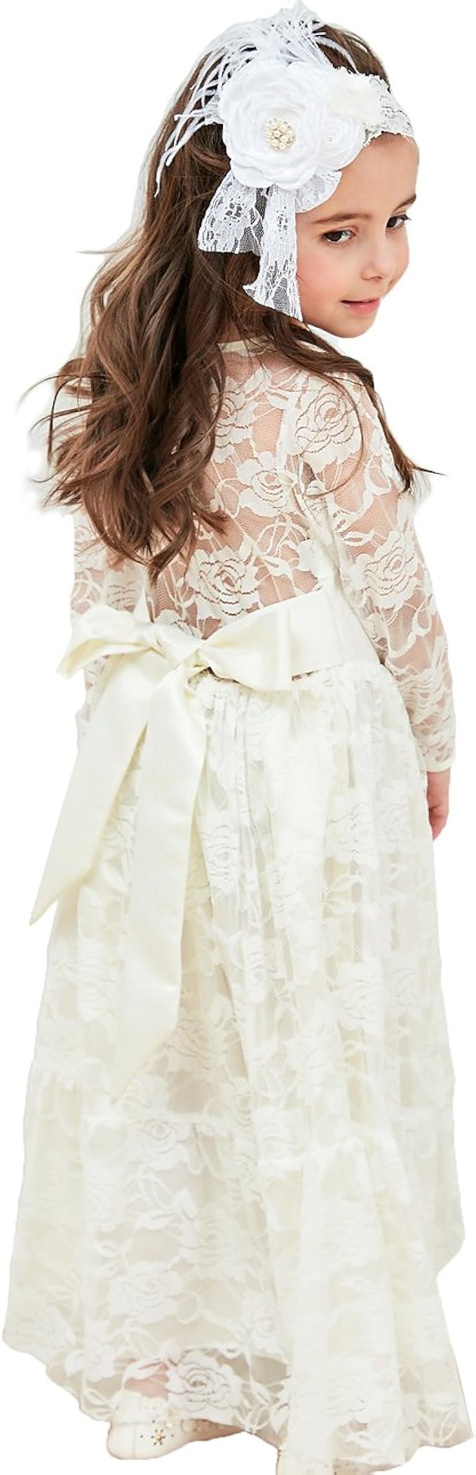 country lace flower girl dresses