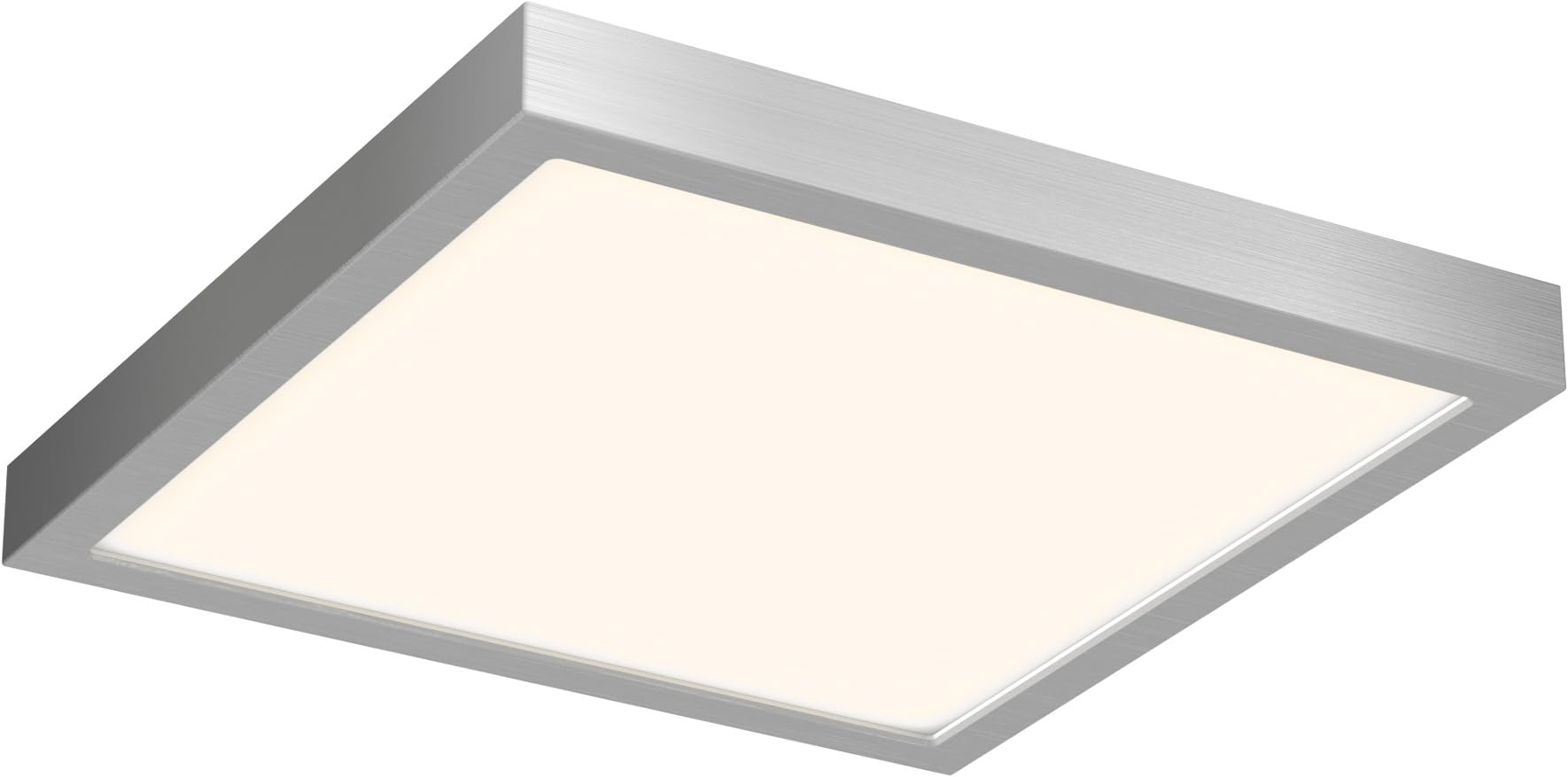DALS Lighting CFLEDSQ10-SN 10" Square Indoor/Outdoor LED Flush Mount, Satin Nickel