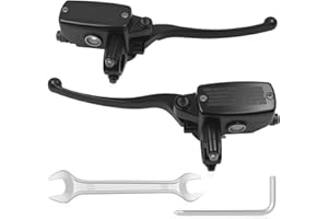 Triumilynn 7/8 Inch 22mm Brake Clutch Master Cylinder Replacement for Hon-da Yamaha Suzuki Kawasaki, 7/8" Handlebar for Universal Motorcycle - Left & Right（Black）