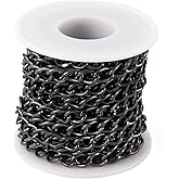 Pandahall 16.4 Feet Aluminum Curb Chains Twisted Links 10x6.5x1.8mm Gunmetal Cross Link Chains for Bracelet Necklace Jewelry Making